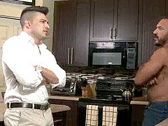 fag mature dudes nail in the kitchen