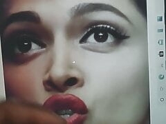 Cum tribute on deepika padukone's hot red lips