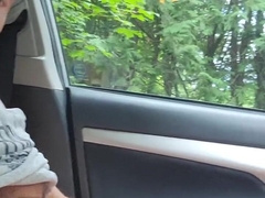 Parent masturbating off in the van and empty a ultra-cute explosion
