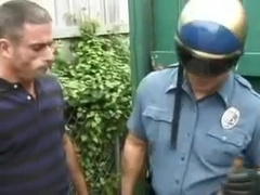 Hairy Man and Police Officer