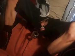 Solo fucker keeps finding new things to insert