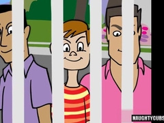 Watch Shaft Teddy's massive dick take on multiple cocks & cumshots in a wild anal threesome!