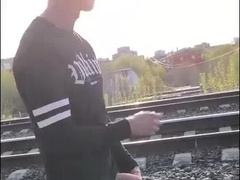 a fantastic man jacks off a thick knob and he was seen by teach passengers