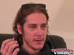 Skinny athletic amateur is jerking off his cock on camera