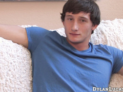 Athletic Lance Alexander stroked his huge cock in his first solo session