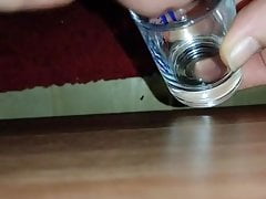 My cumshot into glas