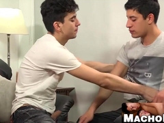 MachoIO.com - Latino youngster undresses before his furry bum is screwed rock-hard
