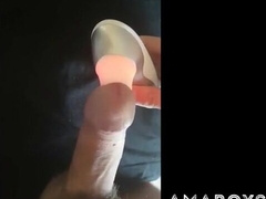 Womanizer masculine groaning heavy climax