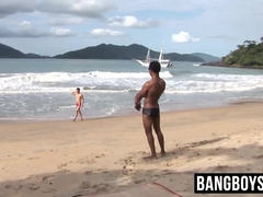 Horny Latino jock gets pounded and gaped by a big black cock