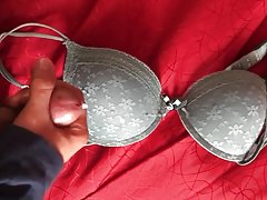 Cum on wife gray bra