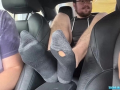 Truck rail turns into a sole eating and adoring 3some