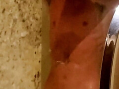 Soaping body and my horny big cock