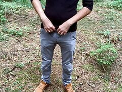 Horny guy needs to piss and cum