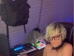 Femboy Blows A Load all over her stretch pants