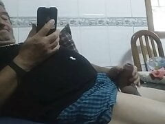 grandpa stroke on webcam