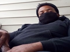 Balcony Jerk and Cum Session