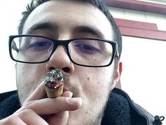 Smoking A Cigar and Self Human Ashtray