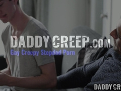 Horny twink kneels for stepdaddys enormous dick in me