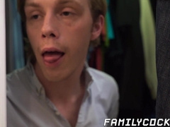 Twink takes it in the ass doggy bareback after blowjob