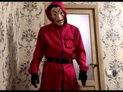 Worker from Paper House cums on face