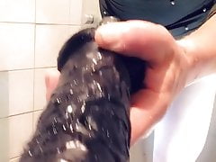 Huge black dildo  Anal penetration