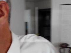 Wooly Dad Milks Off In The Shower