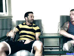 Sportive boys loving inhale session