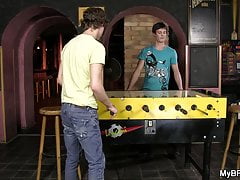 He enjoy riding his gay cock for first time