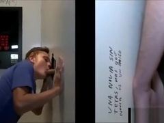 Straight guy tricked in gay blowjob in gloryhole