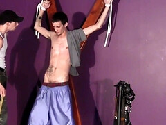 He got caught and now he finds himself bound and used