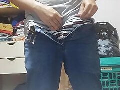Streaptease in the room in a hot day