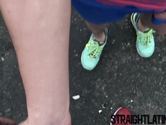 Hardcore threesome with big cocked straight Latinos