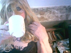 Abominable bitch Sarah's smoking, pee guzzling, bumfuck foray and onanism abasement