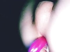 Twink purple dildo pov