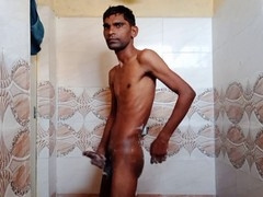 Rajesh jerking off and cumming in the shower