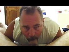 Handsome daddy's cock suck