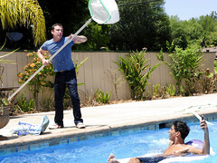 Pool side sex with the guy who cleans the pool