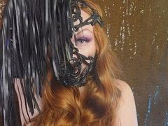Sensual ASMR with latex mask and leather gloves featuring the stunning redhead MILF Arya Grander