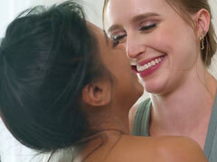 Tense lesbian hottie is going to get easily seduced