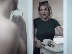 Grosser schwanz, Grosse titten, Blondine, Kehlenfick, Handjob, Hd, Hausmädchen, Milf