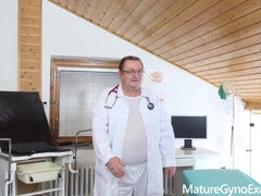 Uber-cute humid mature cooch inspected by weird physician