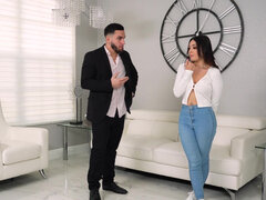 Cul, Preservatif, Mignonne, Hard, Jeans, Fille latino, Seins naturels, Chatte