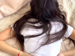 18 ans, Amateur, Gros cul, Brunette brune, Éjaculation interne, Jeans, Petite femme, Pov