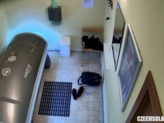 Shaved Young Tight Pussy Cought in Solarium