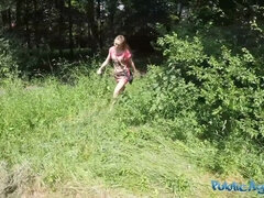 Amateur, Brunette brune, Tir de sperme, Hard, De plein air, Pov, Public, Réalité