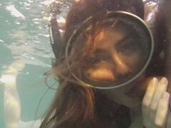 ビーチ, ビキニ, 茶髪の, チン, ヌード, ハメ撮り, 公共, 水中