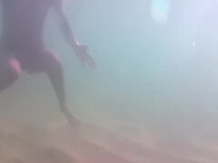Underwater Nudist Strip Tease And Masturbating At Public Beach