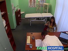 Susan Ayn's tight pussy gets a thorough examination by the fakehospital doctors