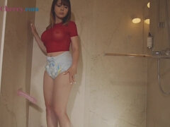 18 ans, Brunette brune, Couche culotte, Gode, Fétiche, Masturbation, Solo, Jouets