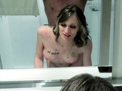 Lilly Demona getting fucked in front of a mirror in POV